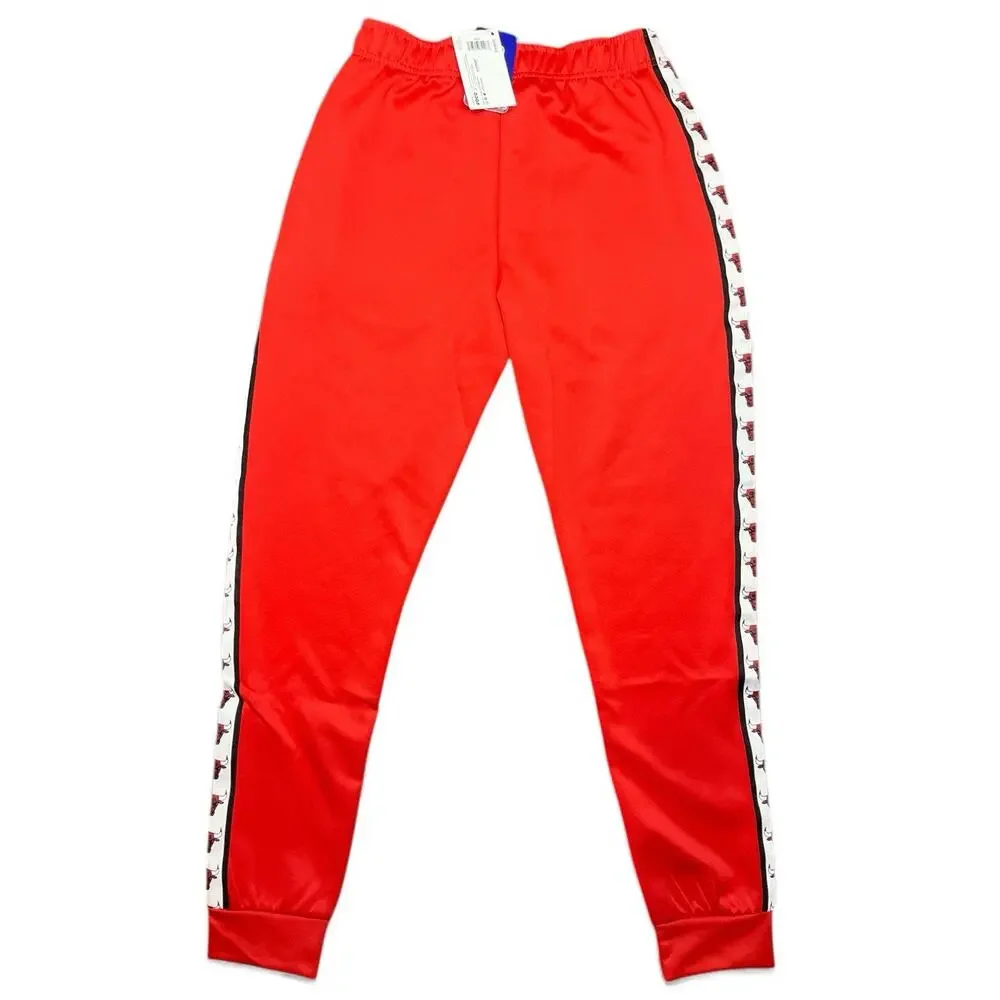 Chicago Bulls Red Track Pants Men’s Size S NBA Logo Side Stripe